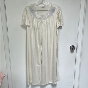 Elegant Cream/Butter Yellow Button Down Nightgown